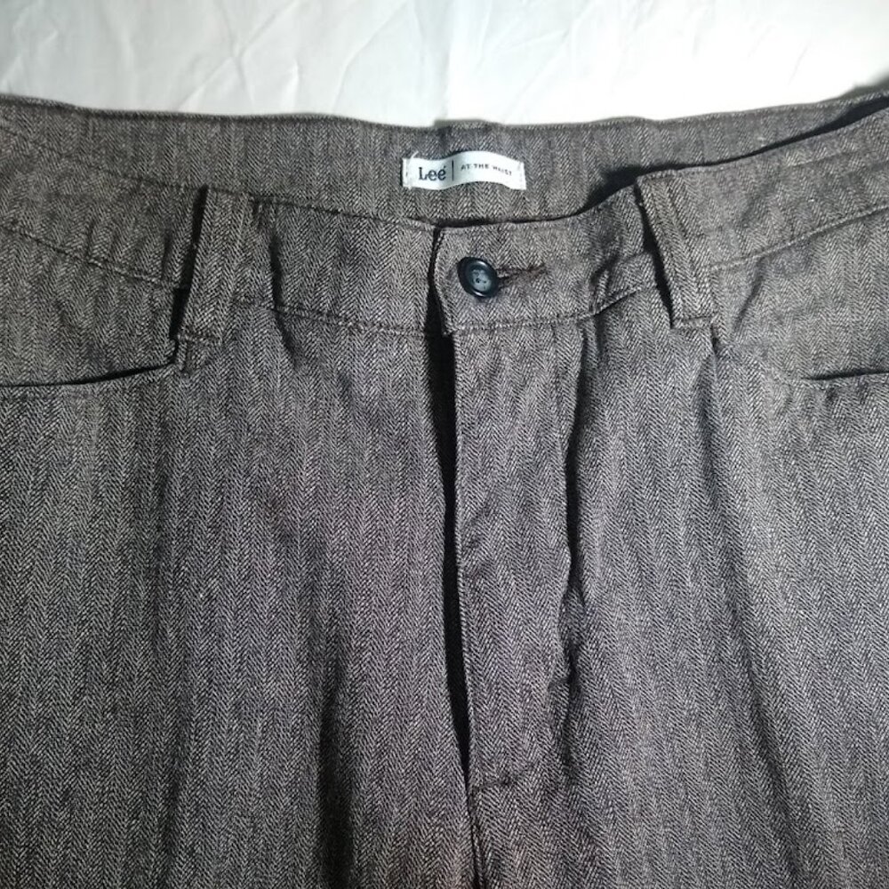 Vintage Lee size 10   brown herringbone-tweed   pant/slacks/trousers - Picture 2 of 16
